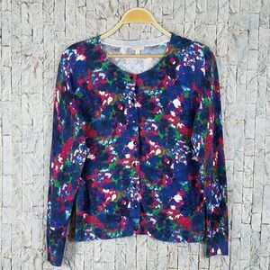 Talbots Multicolored Button Down Cardigan Sweater